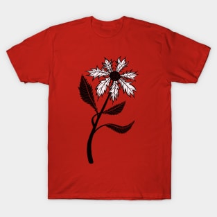 Weird Gothic Flower In Ink Graphic T-Shirt